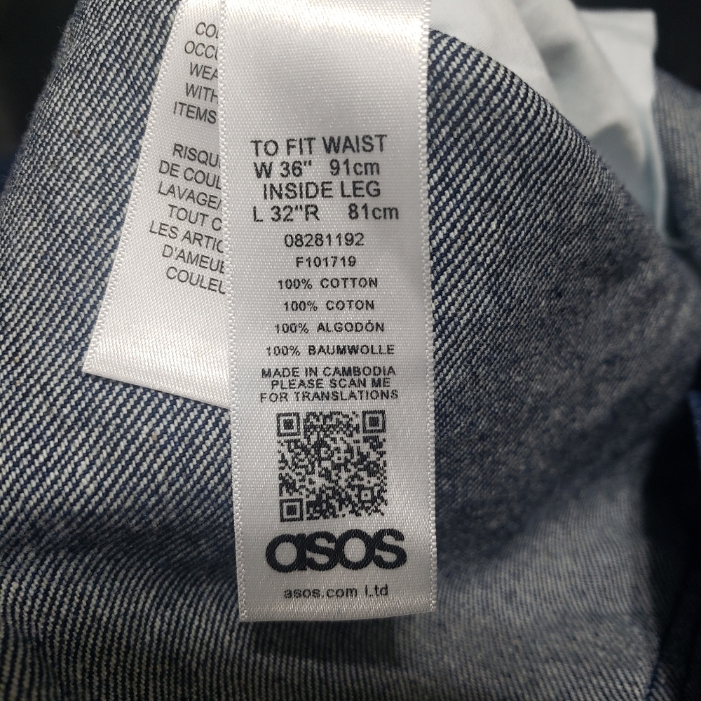 ASOS NWT Men's Dark Wash Jeans 36x32 - Picture 4 of 11